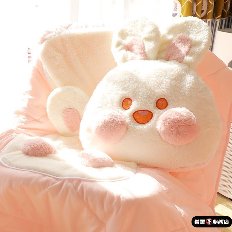 公仔玩偶抱枕被子两用2025新款车载带毯子办