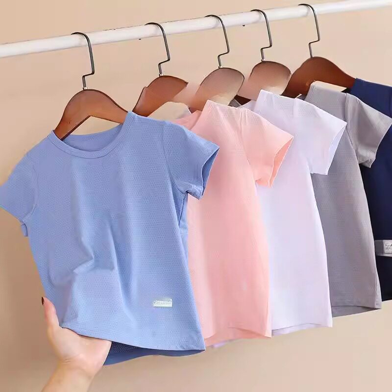 男童运动速干T恤短袖夏季薄款上衣2026新款儿童冰丝网眼舒适休闲