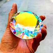 新款 彩虹水晶玩具儿童五彩七彩宝石大钻石宝箱盒女儿宝藏玻璃钻石