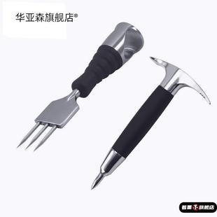 不锈钢黑胶手柄三叉单针冰锥酒吧凿冰破冰锥碎冰锤现货跨境