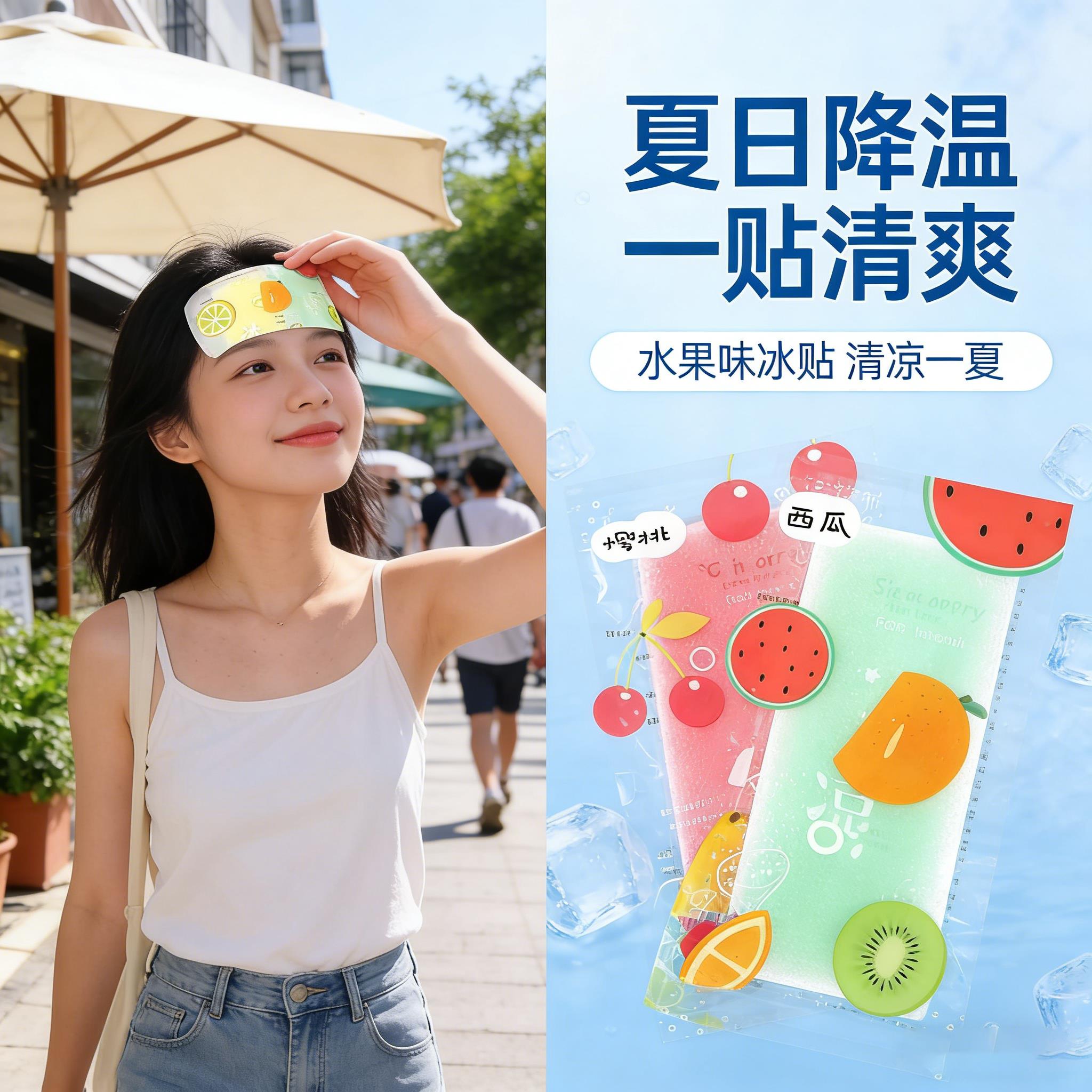 降温冰贴秋季清凉解暑神器秋日学生冰敷提神冰凉贴手机退热散热贴