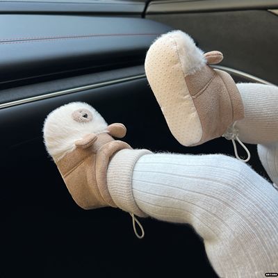 冬季婴儿软底保暖鞋小月龄鞋子加绒袜防掉男女宝宝3-6到12月加厚