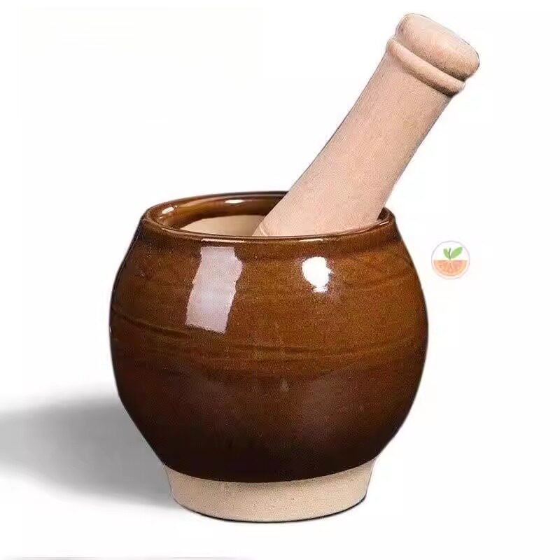 新品蒜臼子石臼捣碎罐捣蒜泥蓉神器擂钵陶瓷研磨器家用老式手1