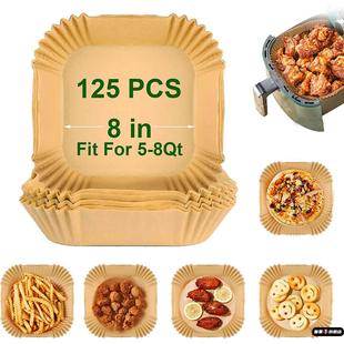 空气电炸锅专用纸方形硅油纸烤箱烘焙纸盘吸油纸一次性炸锅纸