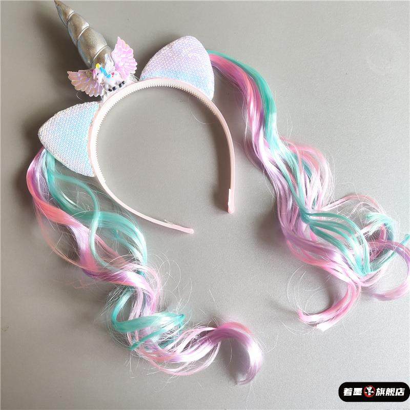 独角兽发箍假发儿童发饰可爱卡通小马宝利头