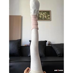 小个子弹力高腰外穿紧身加绒连袜裤 2025新款 女秋冬季 燕麦白打底裤