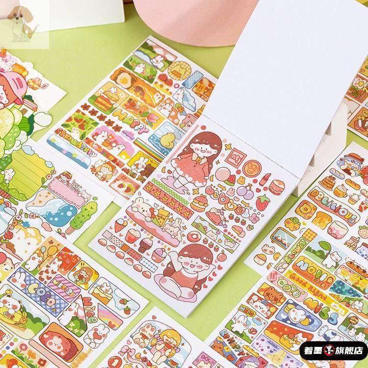 手账贴纸套装多彩软糖系列和纸贴纸本硫酸纸少女心日系手绘可爱卡通人物创意素材手帐日记本相册DIY装饰贴画,文具电教/文化用品/商务用品,贴纸/立体贴纸,淘宝优惠券,粉丝福利购,淘宝优惠卷