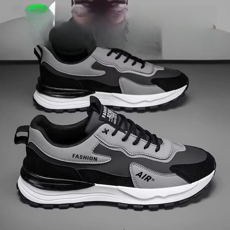 男士防水防滑皮面休闲鞋男鞋春秋季新款休闲运动鞋工作上班劳保鞋