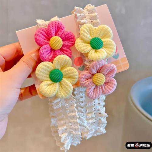 清新女婴儿可爱花朵发带新生儿女