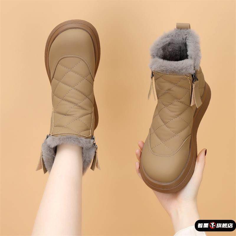 冬季防水棉鞋女款时尚雪地靴2026新款加绒加厚保暖短靴子防滑靴,女鞋,时尚雪地靴,淘宝优惠券,粉丝福利购,淘宝优惠卷