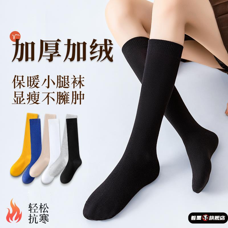 袜子女春秋小腿袜纯棉加厚加绒日系jk女童初