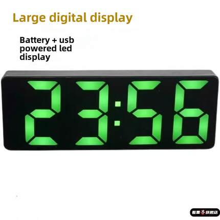 Led数字时钟数字显示大字体创意镜子闹钟学生懒床电池插件两用桌