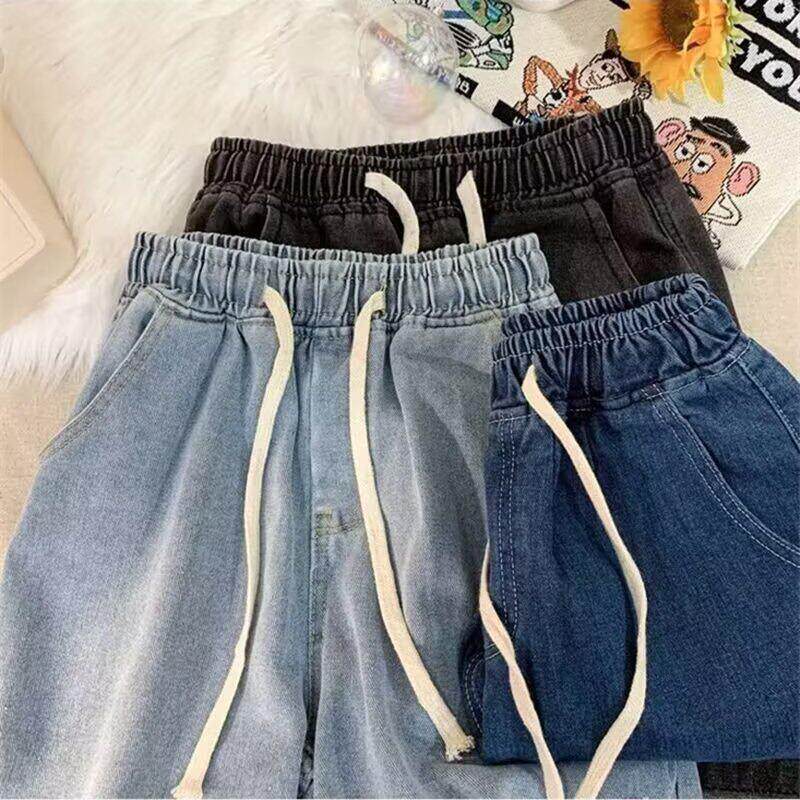 美式复古休闲牛仔短裤男直筒2026年夏季款高腰显瘦宽松五分阔腿裤