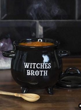 魔法女巫汤碗坩埚女巫药水巫婆杯魔法罐饼干罐魔法巫婆糖罐巫婆罐