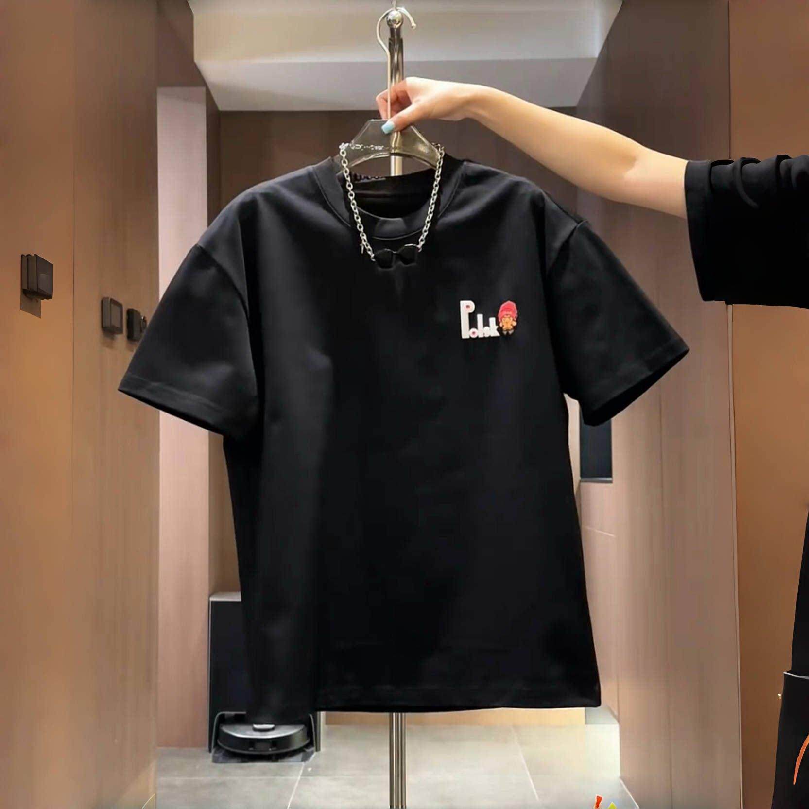 男士卡通印花修身圆领T恤夏季新款重磅短袖男美式休闲上装男衣服