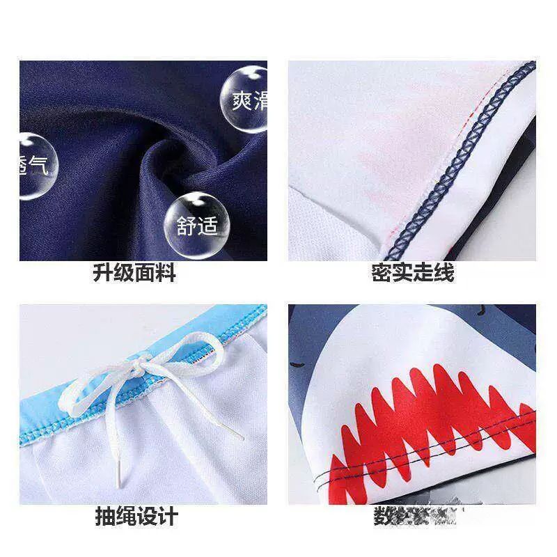 儿童泳裤男童分体带帽卡通印花2026新款宝宝水上乐园速干游泳套装