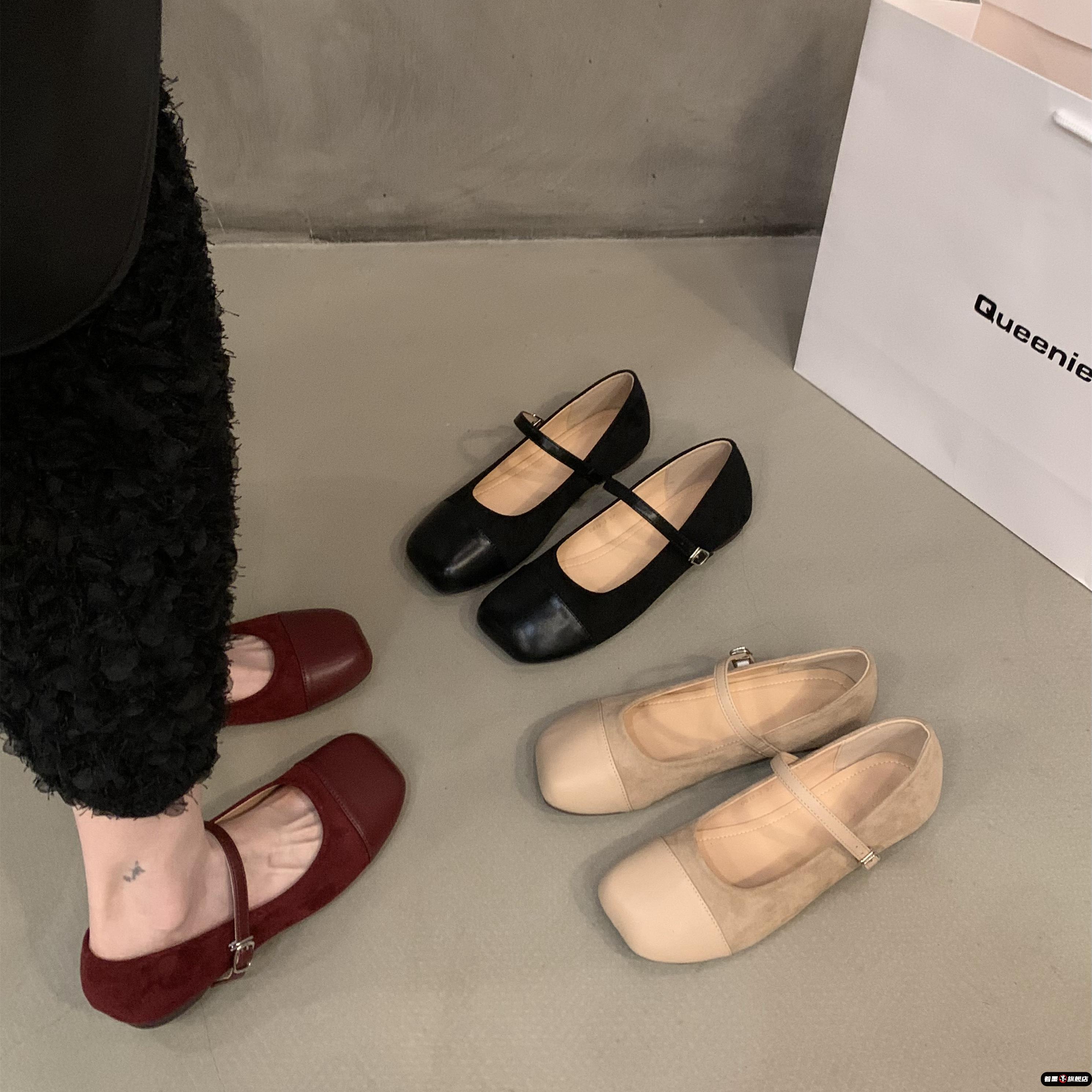 平底法式红色玛丽珍单鞋女鞋子2025年新款春