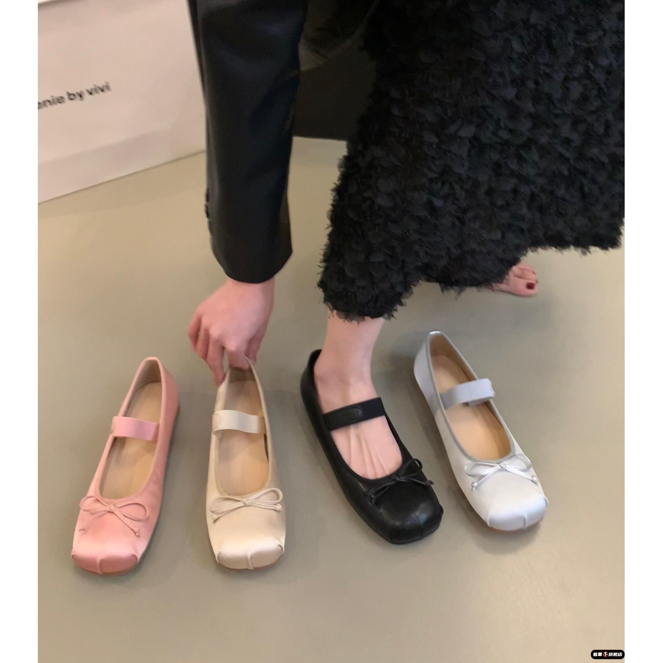 平底粉色芭蕾舞单鞋女鞋子春秋2025新款春秋
