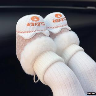 婴儿冬季步前加绒鞋0-1岁男女宝宝保暖可爱套脚步前棉鞋3-12个月2