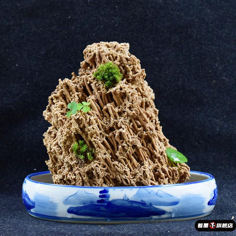 吸水石盆上水石假山陶瓷盆水仙多肉盆水培微