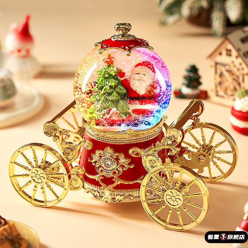 圣诞节水晶球摆件礼品马车平安夜礼物玩具发