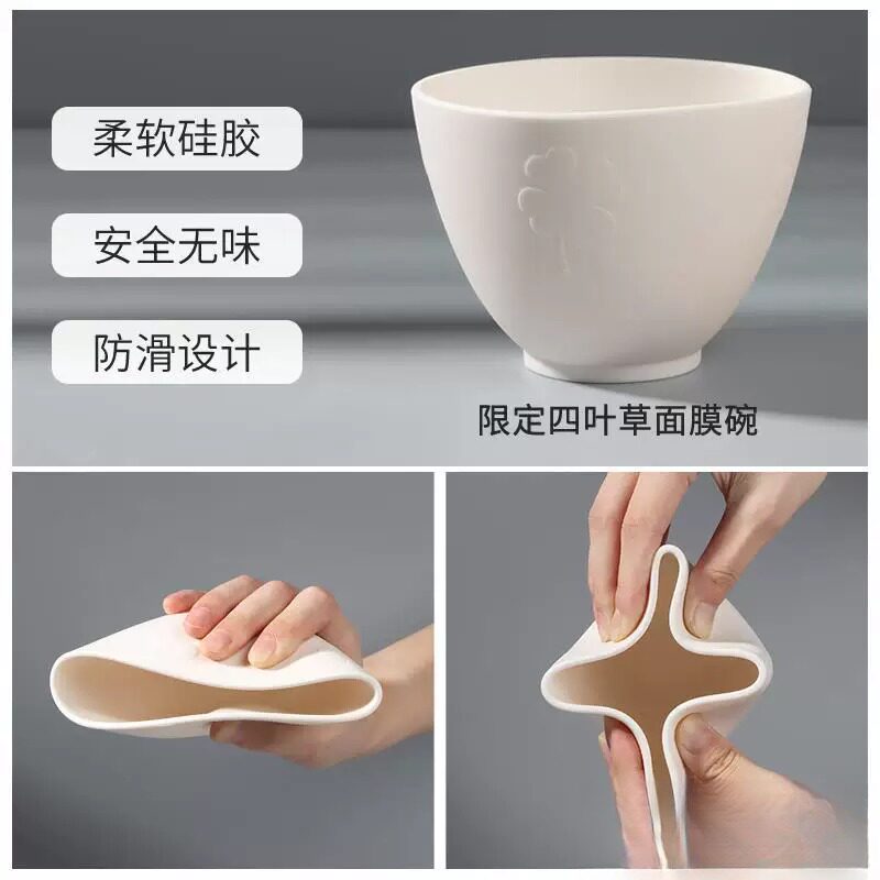 家用调面膜碗套装美容工具DIY调膜棒软毛化妆刷2件套托勺模具水疗