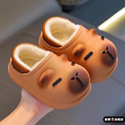 冬季儿童拖鞋男女孩保暖包跟鞋拖2025年新款防水棉鞋居家室内棉拖