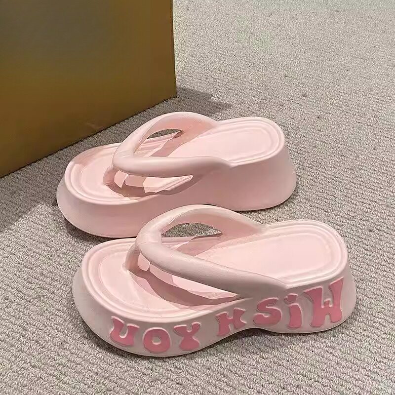 女士外穿厚底凉拖拖鞋女夏2026新款潮流增高踩屎感高级沙滩家居鞋