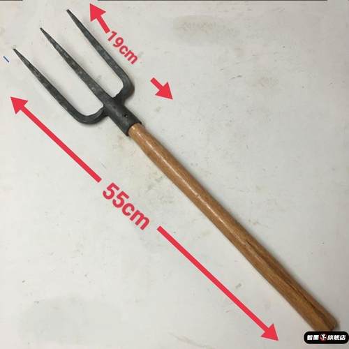 农用三齿钢叉子翻土松土神器四股叉家用铁叉