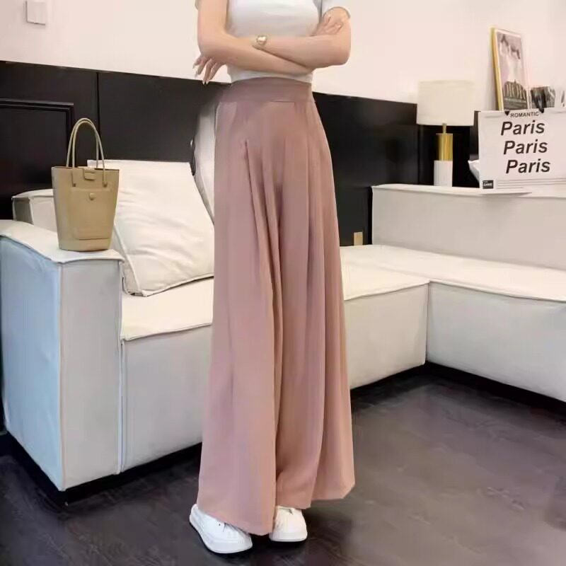 女夏季冰丝薄款西装裤阔腿裙裤宽松显瘦休闲大摆小个子垂感拖地裤