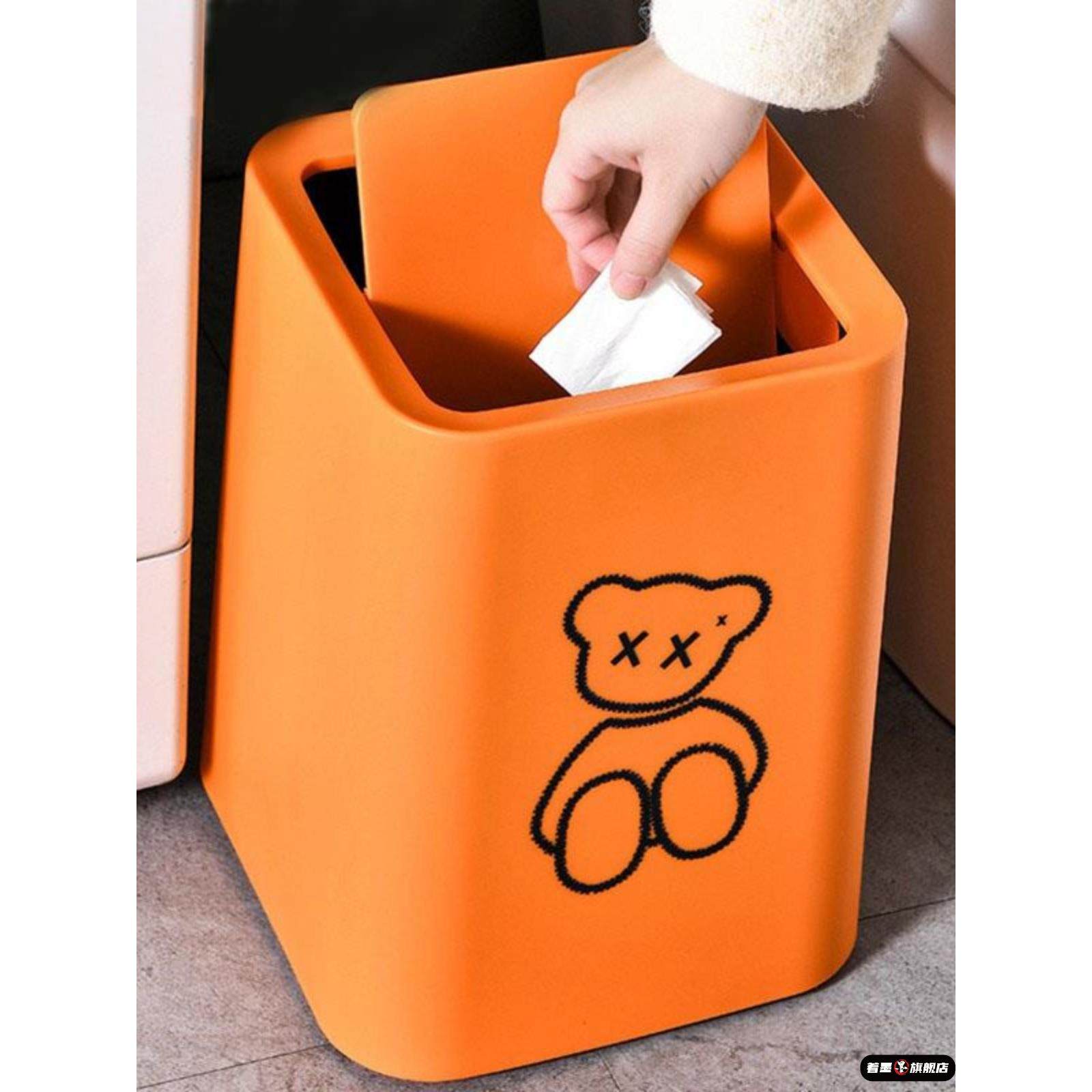 垃圾桶家用简约带盖卫生间厨房卧室厕所客厅创意轻奢可爱摇盖纸篓