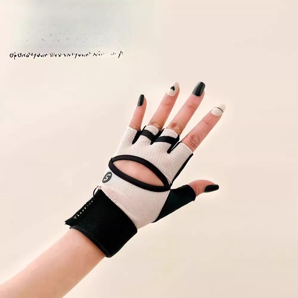 健身防滑手套带护腕一体款运动女半指带护腕防滑耐磨透气器械训练