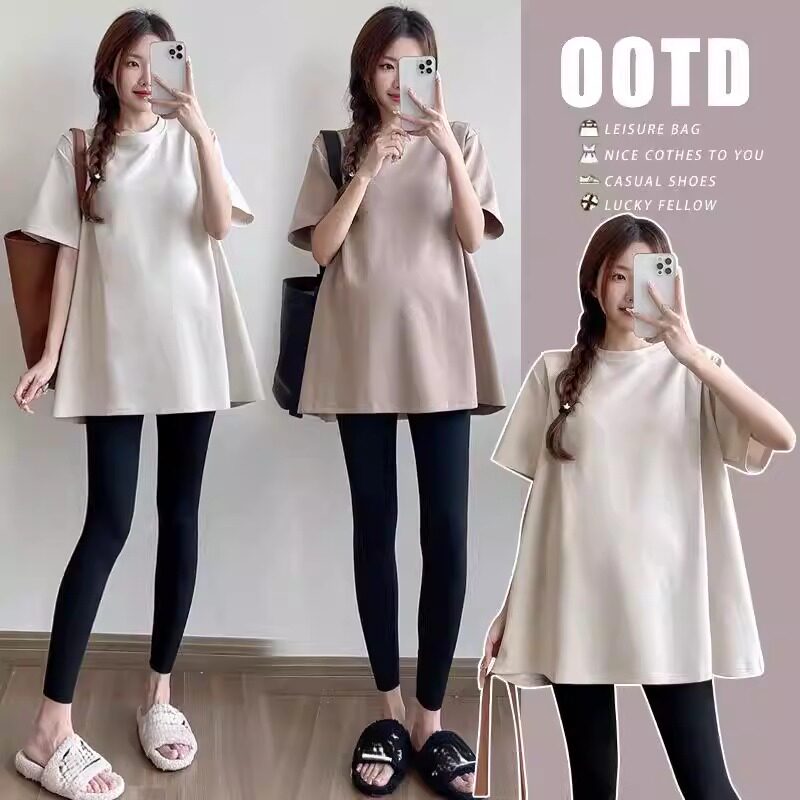 孕妇宽松遮屁股显瘦t恤夏装短袖小个子衣服遮肚子不显怀上衣短袖