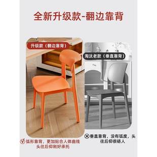 家用简约塑料餐椅北欧现代靠背椅子网红轻奢化妆椅学习久坐书桌凳