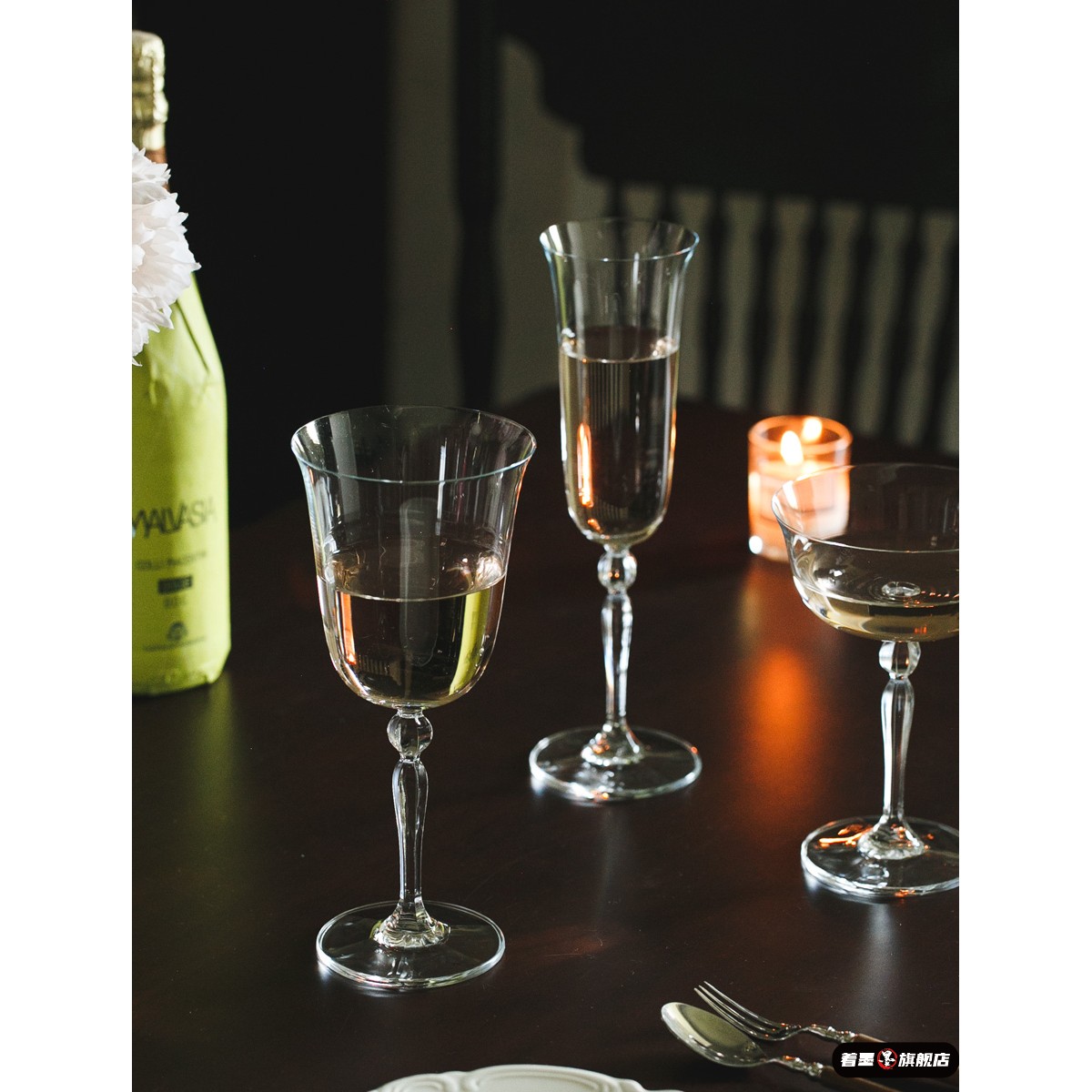 玻璃香槟杯高颜值法式优雅 轻薄高脚杯  鸡