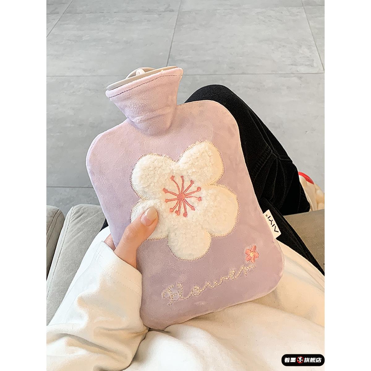 被窝专用注水暖水袋可爱毛绒热水袋女生暖脚式大号灌水暖手宝学生