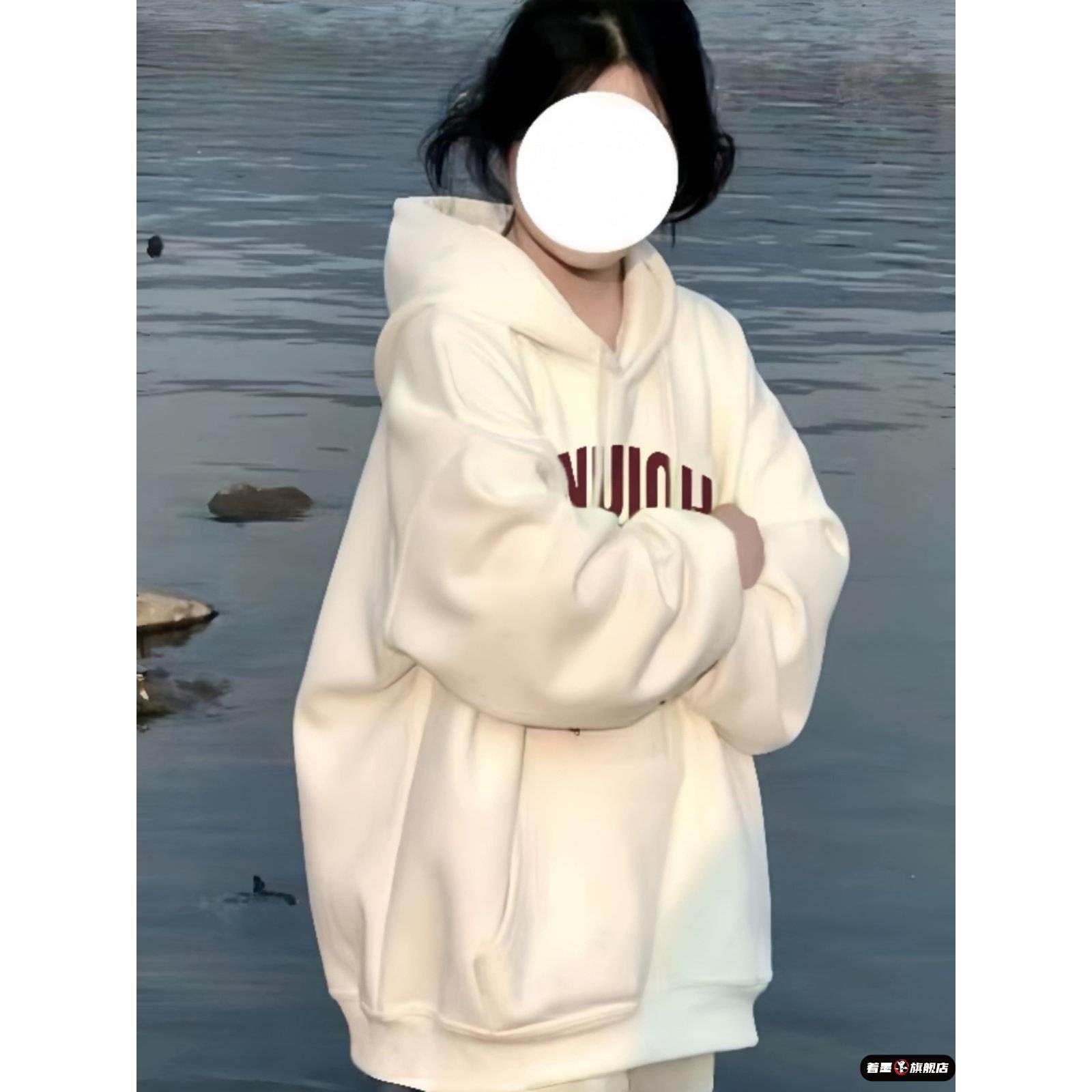 纯棉连帽卫衣女大童春秋2025新款初中生高中学生宽松加绒上衣外套