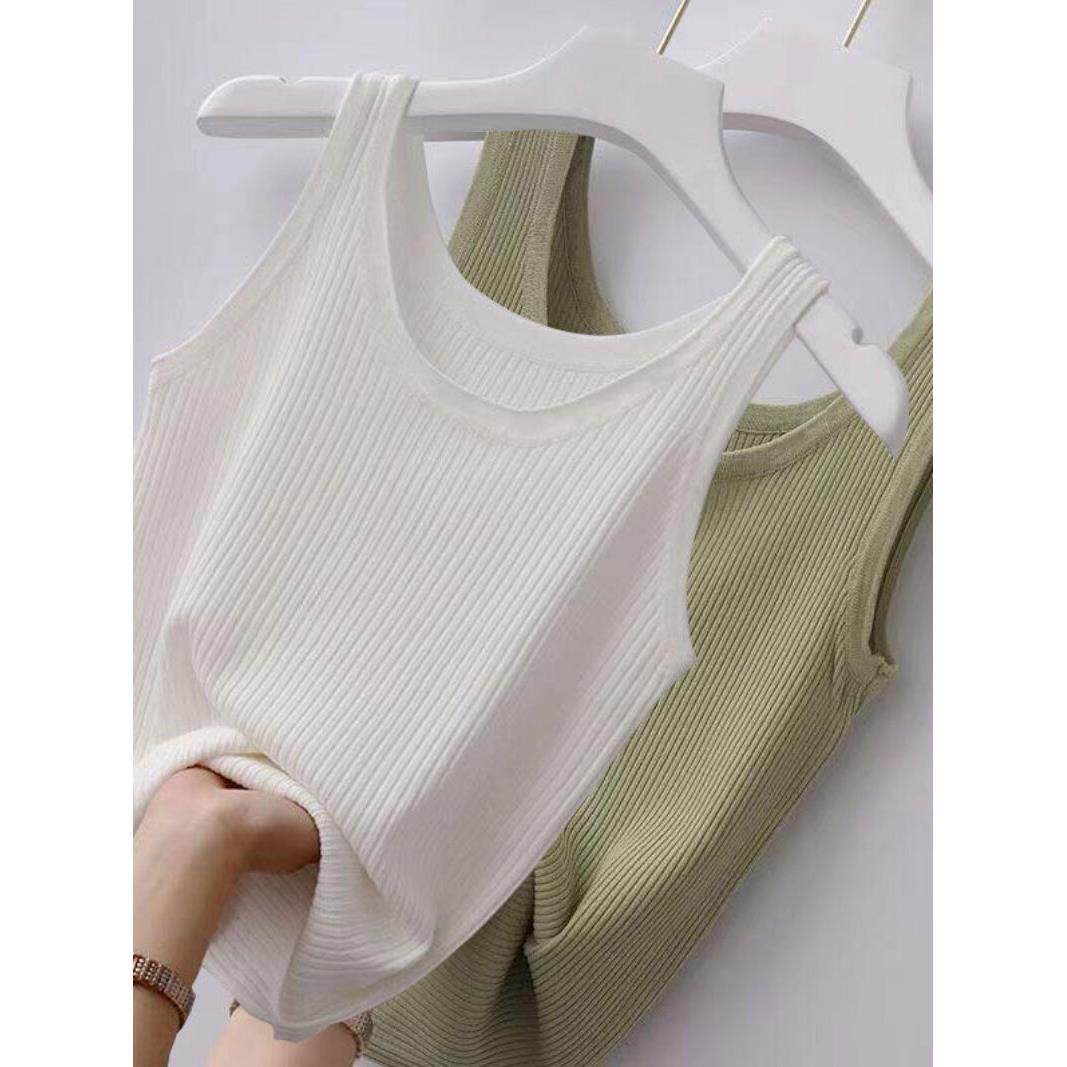 无袖背心内搭轻薄透气螺纹吊带女士大码修身外穿百搭无袖t恤宽松