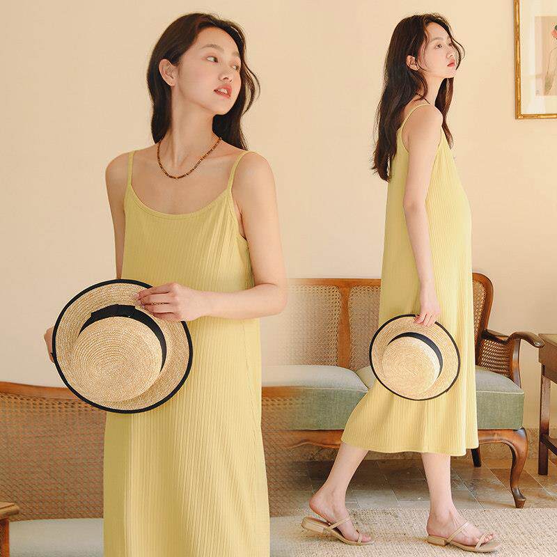 小个子孕妇透气舒适吊带裙连衣裙夏季薄款吊带长裙夏款裙子背心裙