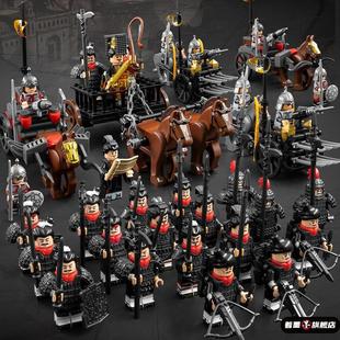 古代国风士兵大秦帝国楚汉明军项羽秦始皇积木拼装人仔小颗粒玩具