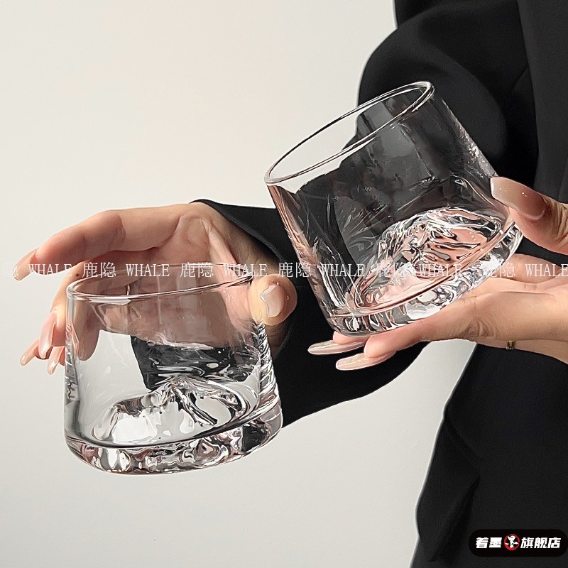 威士忌洋酒杯玻璃杯富士山杯中古冰山杯日式