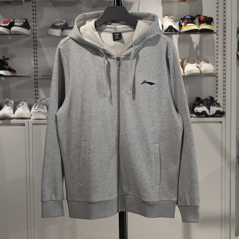 李宁男子连帽开衫卫衣