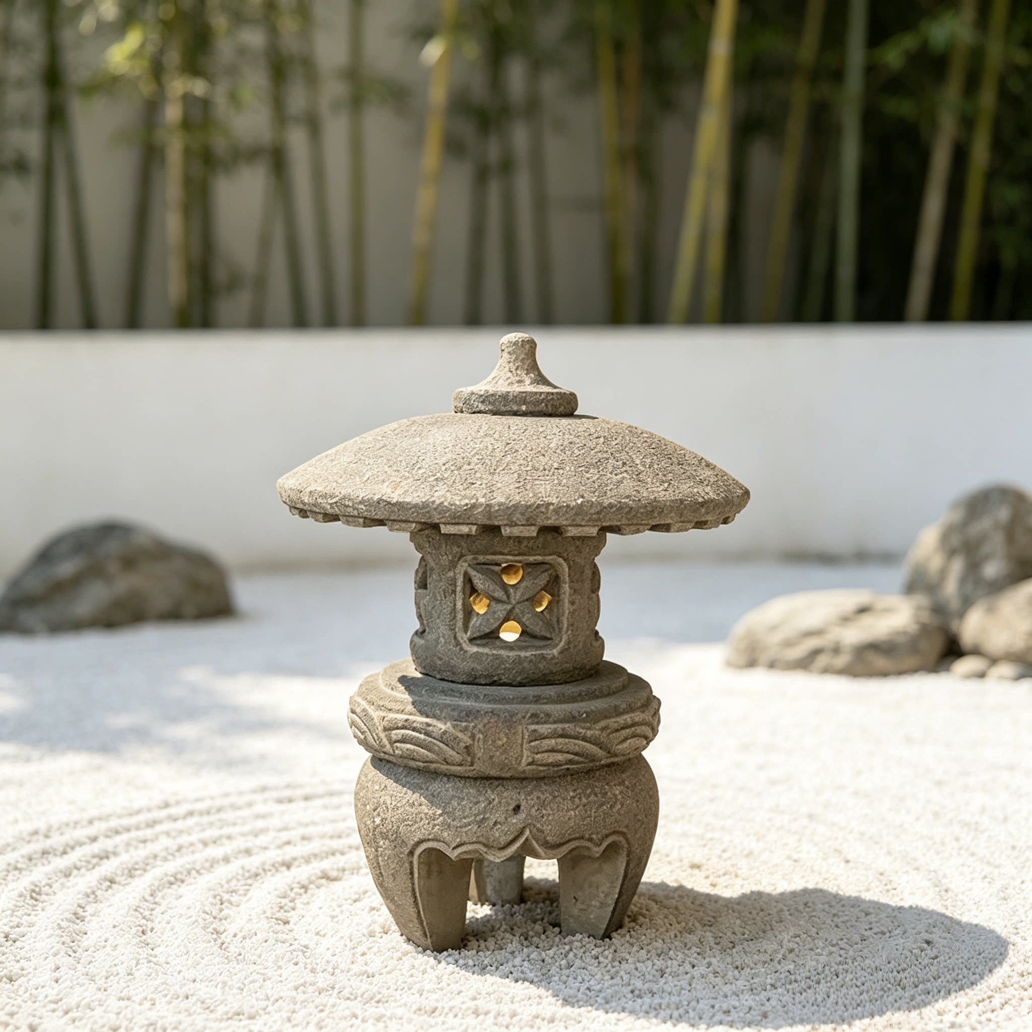 石雕日式石灯笼户外庭院石头灯摆件花岗岩青石灯园林庭院落地景观