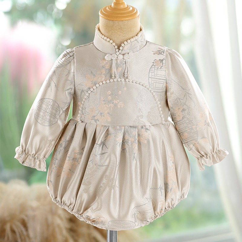 女宝宝周岁包屁礼服唐装旗袍冠衣