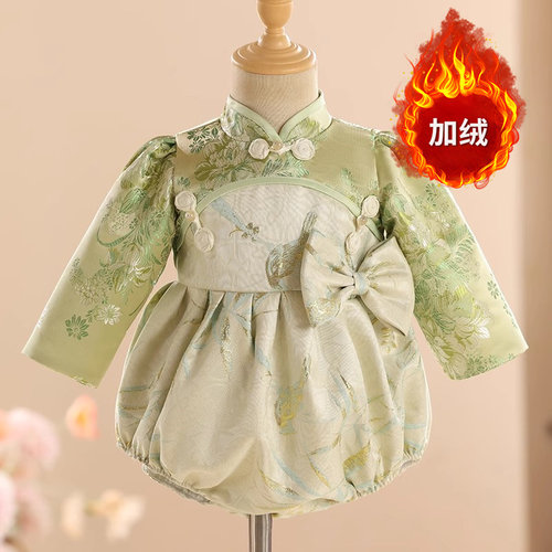 宝宝包屁礼服女宝宝棉中国风