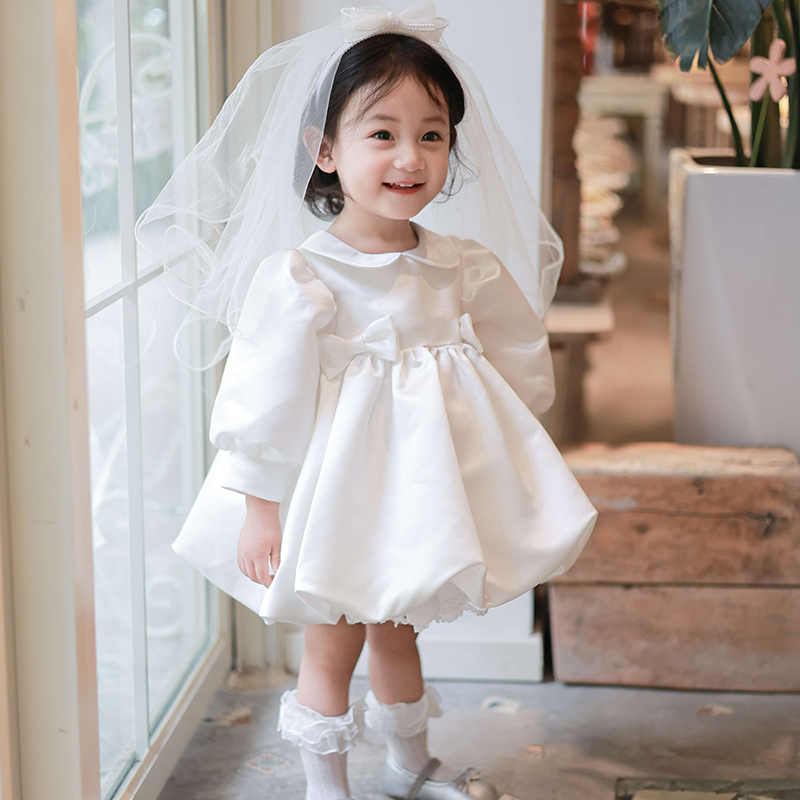 女童礼服儿童小婚纱蛋糕裙蓬蓬裙公主裙生日主持人轻奢小众高端