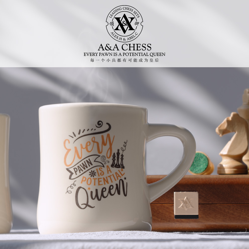 A&A CHESS/领御 国际象棋水杯子文创周边奶油风马克杯陶瓷小蛮腰