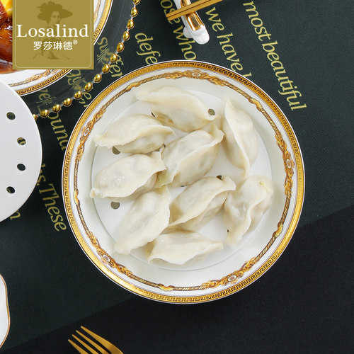 8英寸水饺骨瓷盘子沥水沥油