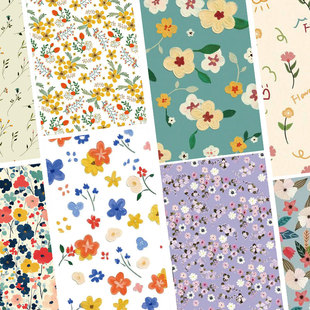 碎花图案B款痛包背景纸diy材料素材纸手机壳背卡纸装饰手帐￥￥