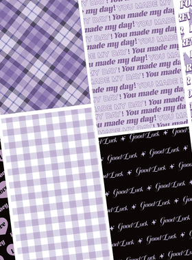 紫色背景纸痛包diy材料素材纸美式韩系封面背卡纸装饰手帐￥￥